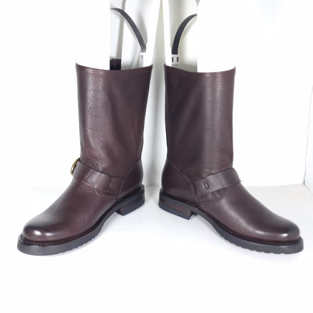 Frye Women's Veronica Short US 6B Brown Leather Pull On Moto Biker Boots - Picture 5 of 13